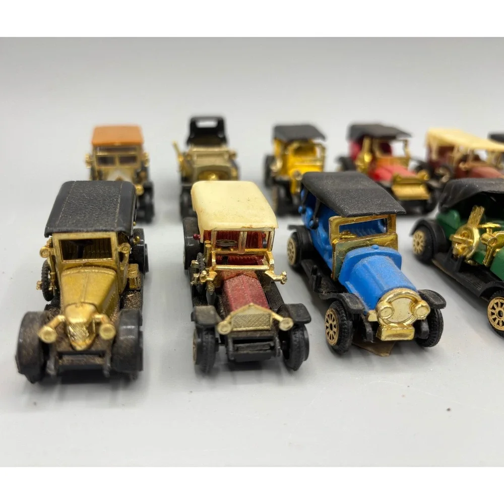 Vintage Miniature Diecast Antique Car Lot 14 Piece Set Early Motoring Models